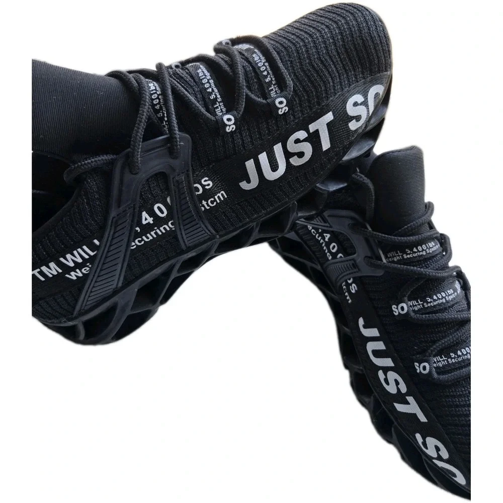 Just So So Mens Running Shoes Black White Blade Non Slip Sneakers Size 40 EU